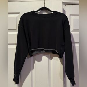 TNA Black Cropped Hoodie